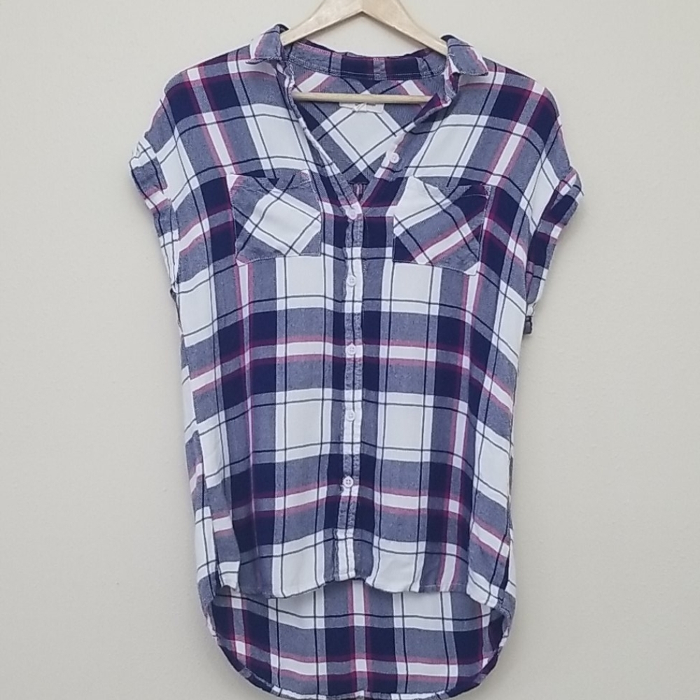 Beachlunchlounge Plaid Sleeveless Shirt XS